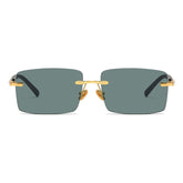 Sun Protection Fashion Rimless Crystal Travel Sunglasses For Men